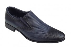 Pantofi barbati eleganti, din piele naturala, Bleumarin, cu elastic  891BLM